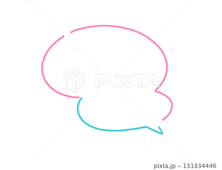 カラフルな雲形の吹き出しイラスト素材 131834446