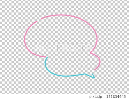 カラフルな雲形の吹き出しイラスト素材 131834446