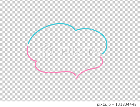 Colorful cloud-shaped speech bubble illustration material 131834448