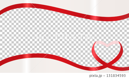 ハート型のリボンのデコレーションフレーム 131834593