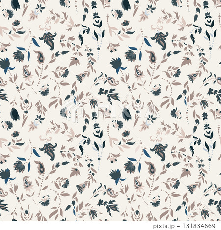 Cream Beige Painterly Floral Field Cream Beige Painterly Floral Field 131834669