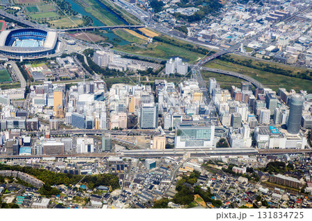 新横浜駅付近を空撮 131834725