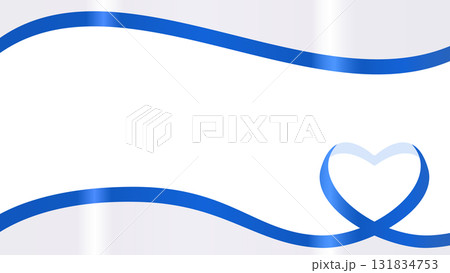 ハート型のリボンのデコレーションフレーム 131834753