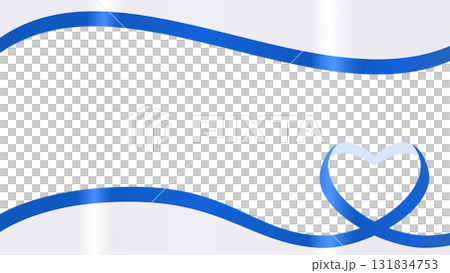 ハート型のリボンのデコレーションフレーム 131834753