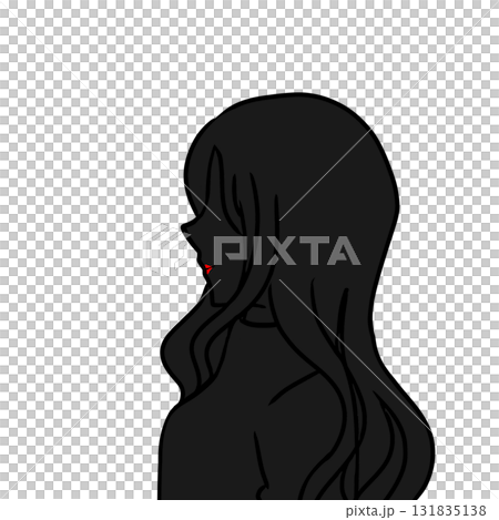 リップつけた 女性 シルエット シンプル リップつけた 女性 シルエット シンプル 131835138