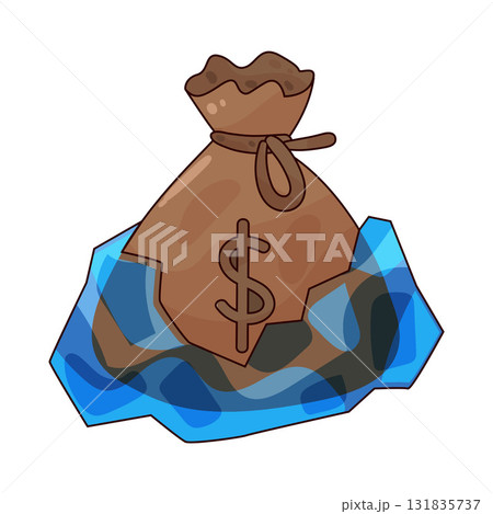 illustration of money freeze 131835737