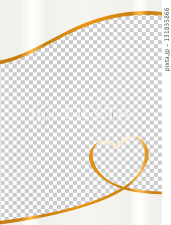 Heart-shaped ribbon decorative frame, portrait orientation 131835866