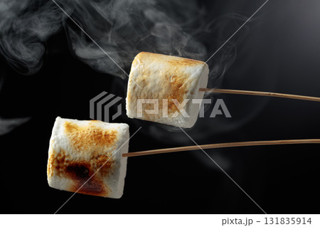 Toasted marshmallows with smoke. 131835914