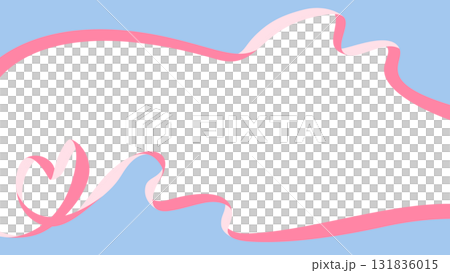 心形絲帶裝飾框 131836015