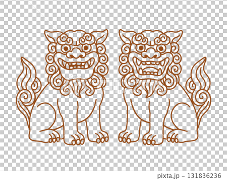 シンプルなシーサーのイラスト PNG線のみ シンプルなシーサーのイラスト PNG線のみ 131836236