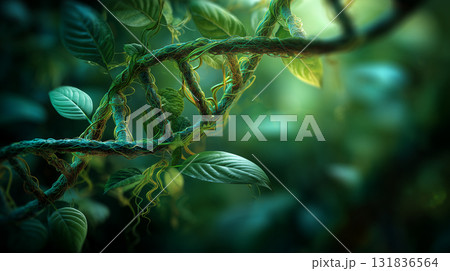 自然と科学の融合｜植物とDNAが織りなす生命工学イメージ 131836564