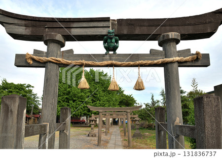 青森県弘前市　鳥居の鬼コ　撫牛子八幡宮 131836737