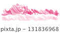 盛り上がるピンクのクリームテクスチャあしらいイラスト 131836968