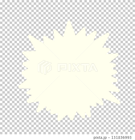 Pale cream-colored star-shaped speech bubble illustration (hand-drawn style design) 131836993
