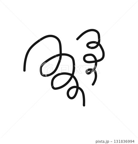 手書き風のモヤモヤ線イラスト（悩みや混乱を表すシンプルデザイン） 131836994