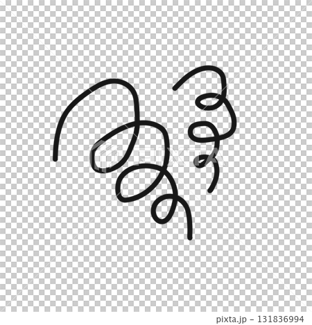 手書き風のモヤモヤ線イラスト（悩みや混乱を表すシンプルデザイン） 131836994