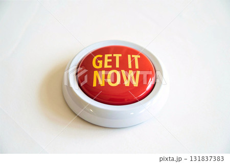 Magic red button Get it now isolated on whiteのイラスト素材 [131837383] - PIXTA