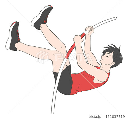 棒高跳びをする男子のイラスト 131837719