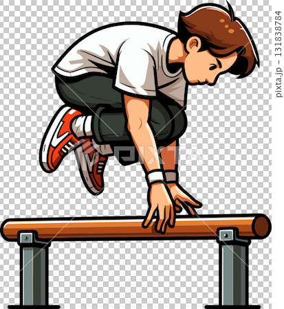 一名男子在做跑酷的插圖 一名男子在做跑酷的插圖 131838784