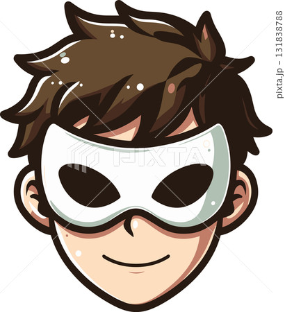 目元を仮面で隠した男性のイラスト 131838788