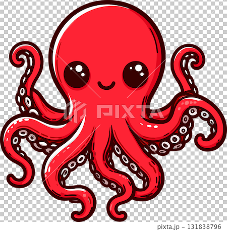 かわいいタコのキャラクターのイラスト かわいいタコのキャラクターのイラスト 131838796