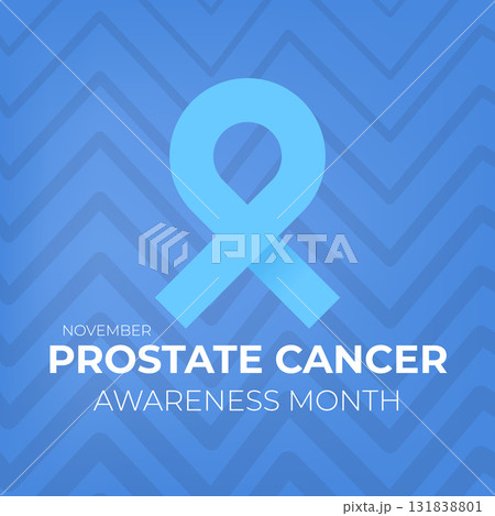 Prostate cancer awareness month banner with blue ribbon icon. Blue November is prostate cancer awareness month. Movember mens health month poster and square banner Prostate cancer awareness month banner with blue ribbon icon. Blue November is prostate cancer awareness month. Movember mens health month poster and square banner 131838801