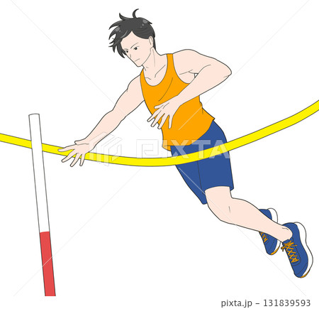 棒高跳びをする男子のイラスト 131839593