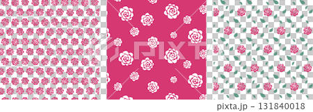 Rough red rose floral pattern set 131840018