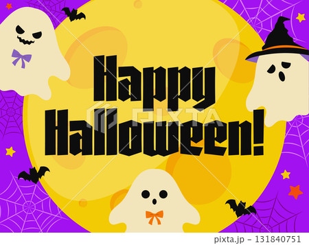ポップなハロウィンのイラスト　おばけ 131840751