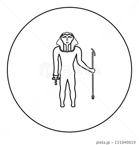 Pharaoh Egypt Tutankhamen King Tut icon in...のイラスト素材 [131840819] - PIXTA