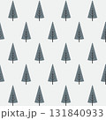 Simple gray christmas trees on light background in minimal seamless design 131840933