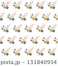 Soft floral branches with yellow and blue flowers on white background 131840934