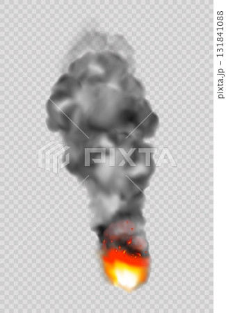 Fire realistic smoke. Fiery hot blaze. Burn smog effect. Black fume on transparent. Bonfire light. Hot ignite. Explosion gas cloud flow. Dark trail. Wildfire flame. Vector combustion isolated element Fire realistic smoke. Fiery hot blaze. Burn smog effect. Black fume on transparent. Bonfire light. Hot ignite. Explosion gas cloud flow. Dark trail. Wildfire flame. Vector combustion isolated element 131841088