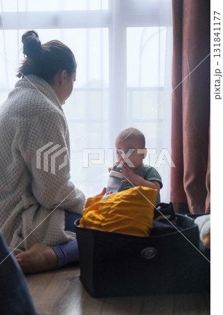 Mother and Baby by the Window 131841177