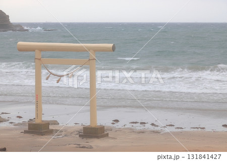 鵜原海岸の白い鳥居（千葉県勝浦市） 131841427