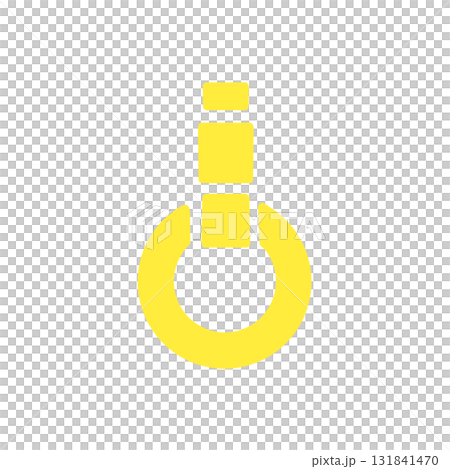 電車・バスの吊り革を表すイエローピクトグラムアイコン 131841470