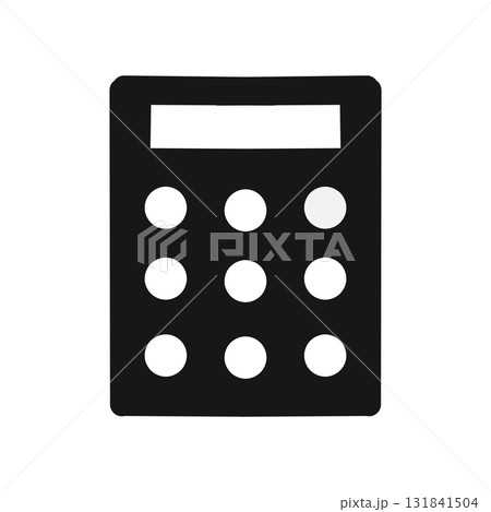 計算や会計業務に使われるシンプルな電卓のピクトグラムアイコン 計算や会計業務に使われるシンプルな電卓のピクトグラムアイコン 131841504