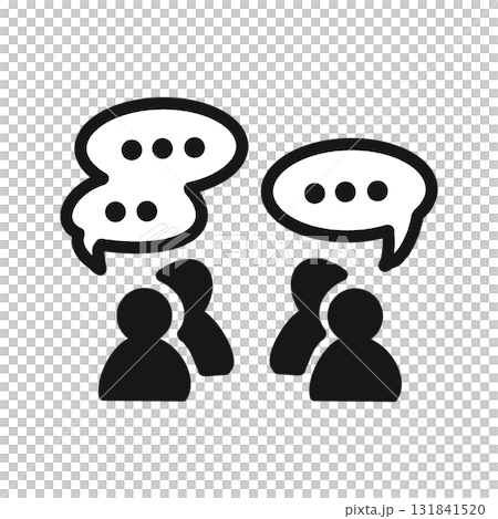 複数の人がフキダシを使い会話するコミュニケーションアイコン 131841520