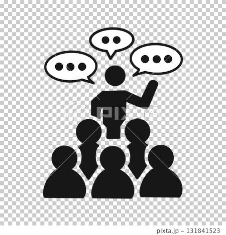 演講者和觀眾之間的溝通和討論圖標 131841523