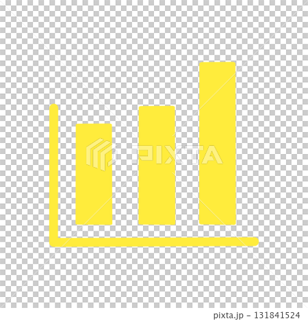 代表簡單條形圖的黃色象形圖圖標 131841524