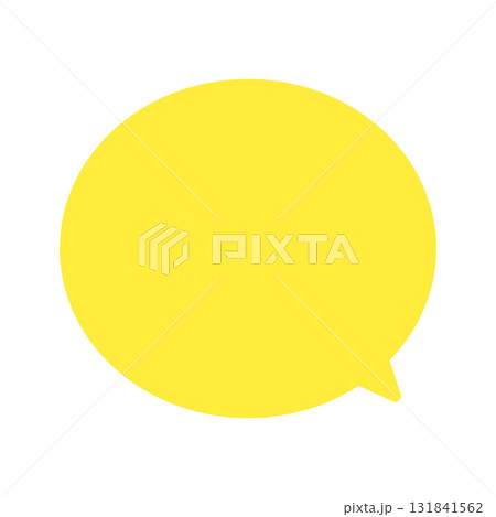 シンプルで正円に近い丸型フキダシのイエロー塗りつぶし素材 シンプルで正円に近い丸型フキダシのイエロー塗りつぶし素材 131841562
