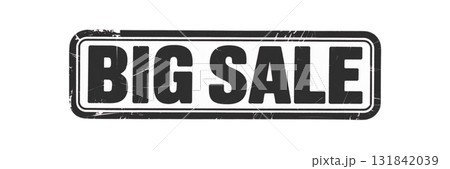 大売出しを表す「BIG SALE」の文字入りスタンプ風パープルベクター素材 131842039