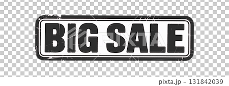 大売出しを表す「BIG SALE」の文字入りスタンプ風パープルベクター素材 131842039