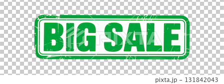 印章樣式的向量素材，帶有代表大減價的文字“BIG SALE” 131842043