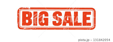 大売出しを表す「BIG SALE」の文字入りスタンプ風モノクロベクター素材 大売出しを表す「BIG SALE」の文字入りスタンプ風モノクロベクター素材 131842054