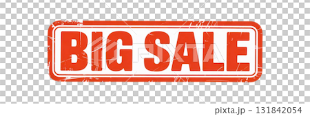 大売出しを表す「BIG SALE」の文字入りスタンプ風モノクロベクター素材 大売出しを表す「BIG SALE」の文字入りスタンプ風モノクロベクター素材 131842054