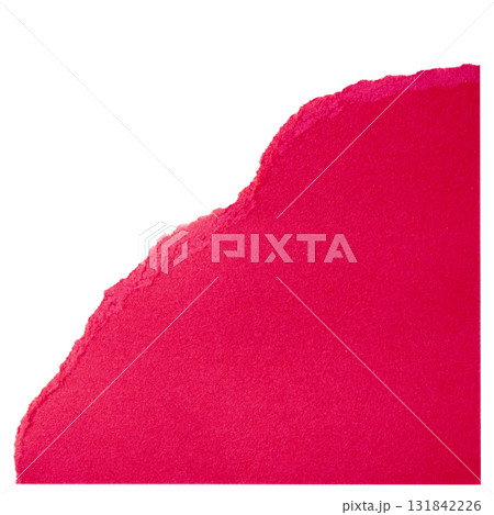 Red torn cardboard on a white background 131842226