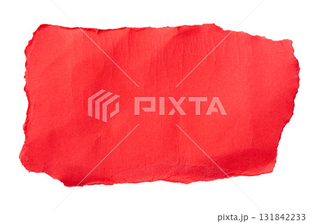 Red torn cardboard on a white background 131842233