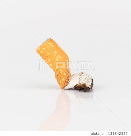 Cigarette Butt on White Background Cigarette Butt on White Background 131842325
