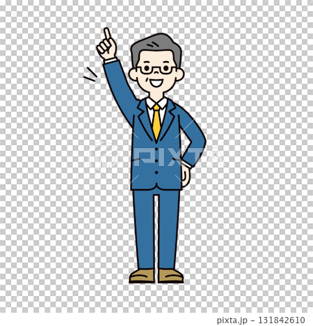 實現目標，力爭上游，一位老年商人的簡單全身向量插圖 131842610